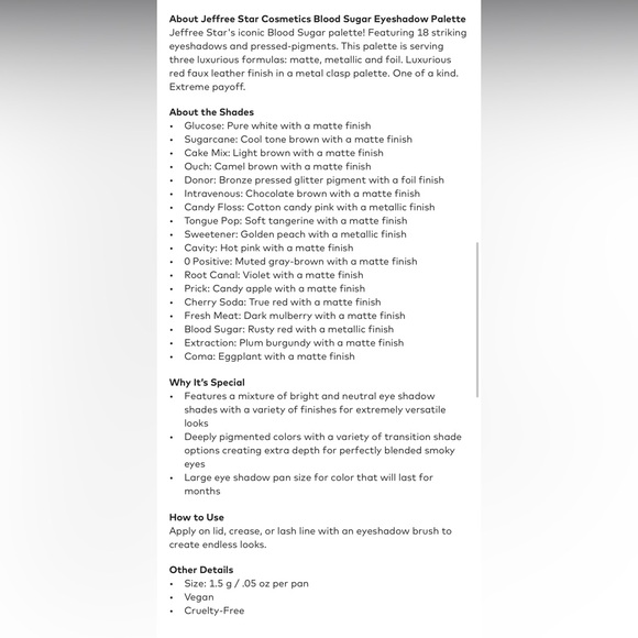 SOLD - Jeffree Star | Blood Sugar Eyeshadow Palette | NIB - Picture 9 of 11